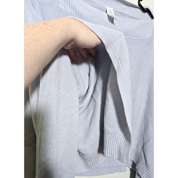 Lululemon Forward Flow Poncho OS Gray Knit Stretch Casual Comfort Silk Blend - Picture 13 of 13